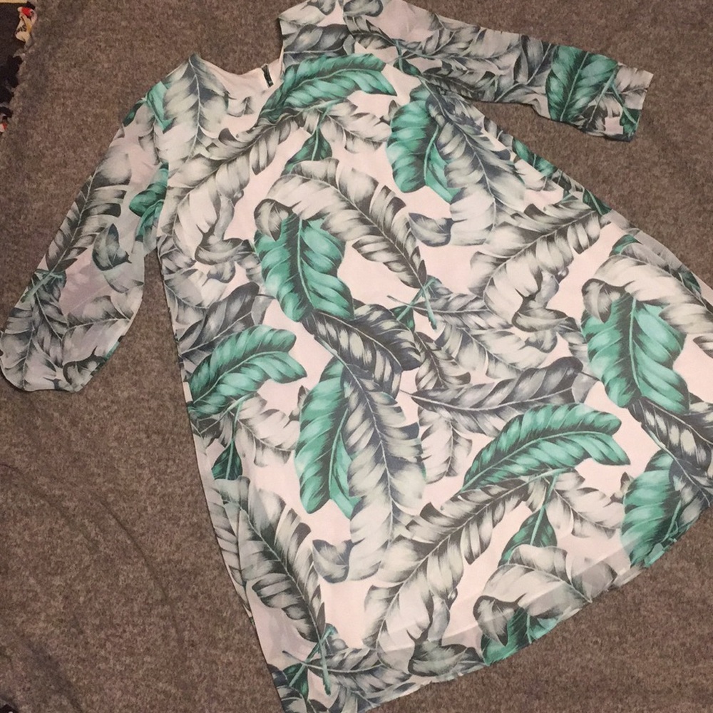 Palm print dress